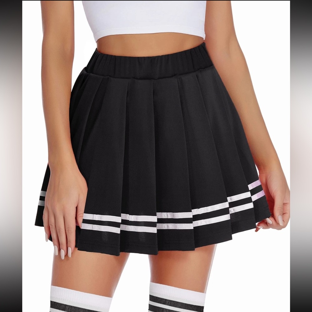 Spirit Black Pleated‎ Mini Skirt Size Small Cheer Tennis Preppy A-Line Athletic